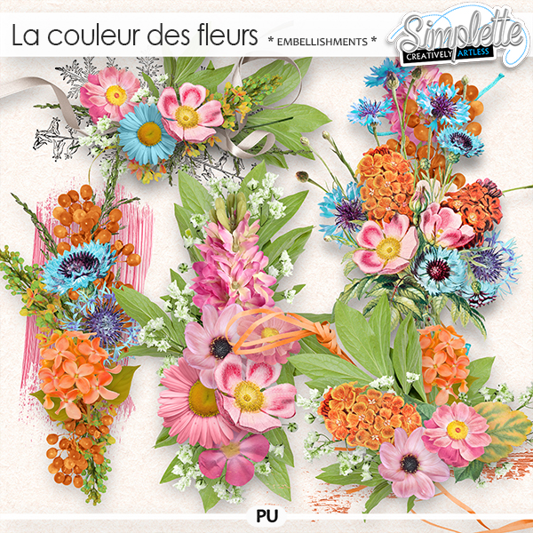 La couleur des Fleurs (embellishments) by Simplette | Oscraps