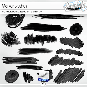 Marker Brushes (CU elements + brushes abr) by Simplette