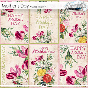 Mother's Day cards (pack 1) by Simplette