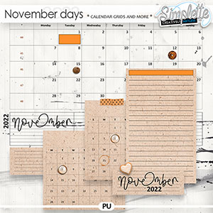 November Days (calendar grids and more) by Simplette