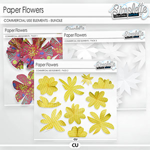 Paper Flowers (CU elements) BUNDLE