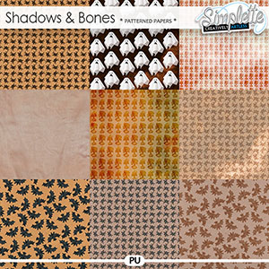 Shadows and Bones (patterned papers) by Simplette | Oscraps