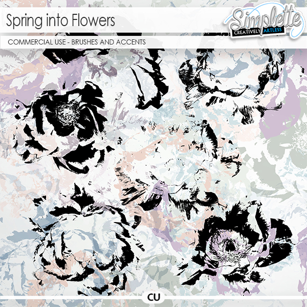 Spring into Flowers (CU brushes + elements) by Simplette