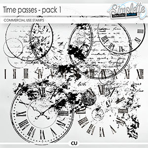 Time passes (CU stamps) pack 1 by Simplette | Oscraps