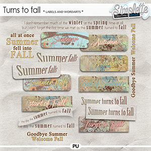Turns to fall (labels and wordarts)