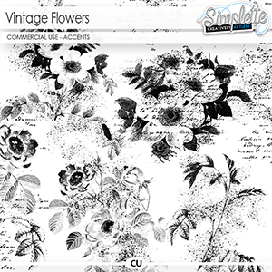 Vintage Flowers (CU accents) by Simplette | Oscraps