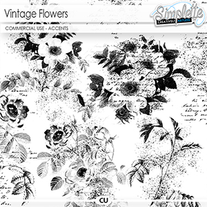 Vintage Flowers (CU accents) by Simplette | Oscraps