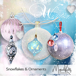 Snowflakes And Ornaments 1 CU  by MagicalReality Designs