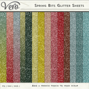 Spring Bits Glitter Papers by Vero