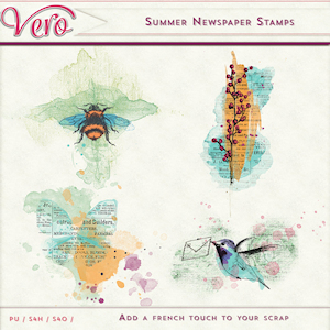 Summer Newspaper Accent Stamps by Vero