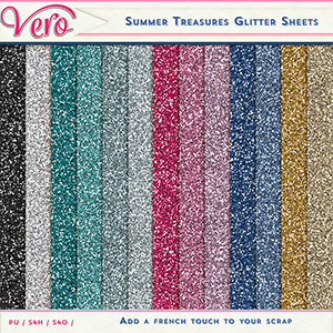 Summer Treasures Glitter Papers by Vero