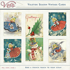 Yuletide Season Vintage Journal Cards by Vero