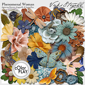 Phenomenal Woman Digital Scrapbook Flowers