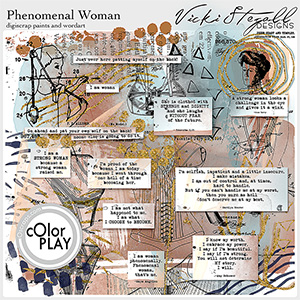 Phenomenal Woman Digital Scrapbooking Paints and WordArt