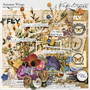 Autumn Wings Scrapbook Elements by Vicki Stegall