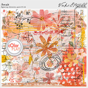 Await Digital Scrapbook Paint and Ink by Vicki Stegall