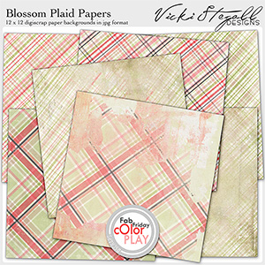 Blossom Plaid Papers