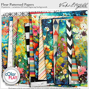 Fleur Patterned Papers by Vicki Stegall