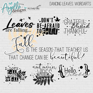 Dancing Leaves WordArts by Angelle Designs 