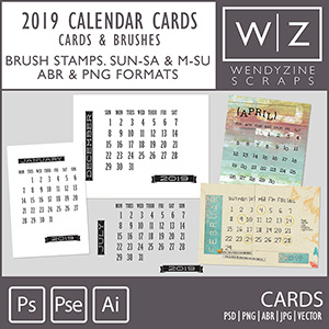 TEMPLATES: 2019 Calendar Cards