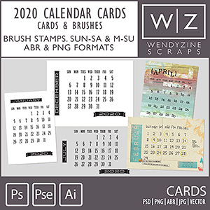 TEMPLATES: 2020 Calendar Cards