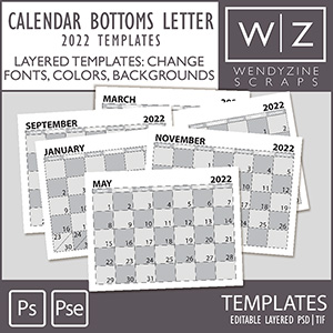 TEMPLATES: 2022 Calendar Bottoms Letter