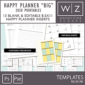 TEMPLATES: 2020 Planner Printables {Happy Planner Big)