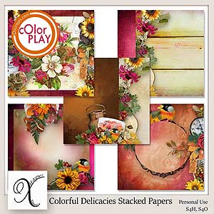 Colorful Delicacies Stacked Papers