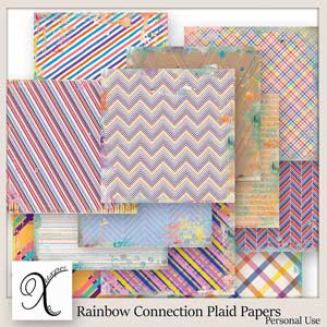 Rainbow Connection Plaid Papers
