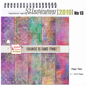 52 Inspirations 2019 No 13 Grunge is Good Papers 2 by Joyful Heart Design