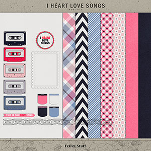 I Heart Love Songs Mini Digital Scrapbook Kit by FeiFei Stuff