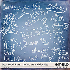 Dear Tooth Fairy Word art and doodles