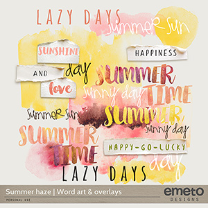 Summer haze - word art & overlays