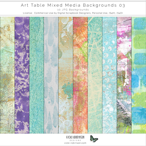 Art Table Mixed Media Backgrounds 03