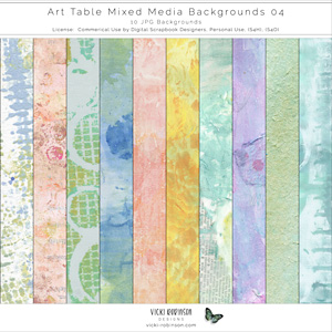 Art Table Mixed Media Backgrounds 04