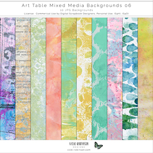 Art Table Mixed Media Backgrounds 06