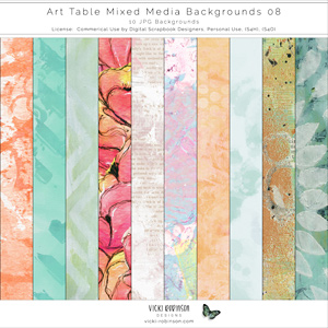 Art Table Mixed Media Backgrounds 08