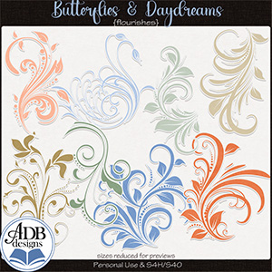 Butterflies & Daydreams Flourishes by ADB Designs