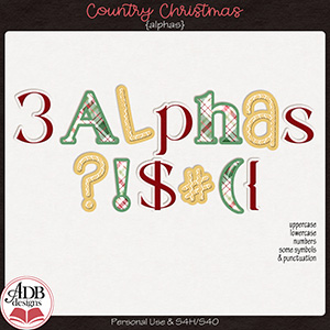 Country Christmas Alphas by ADB Designs