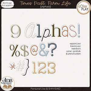 Times Past: Farm Life Alphas by ADB Designs Times Past: Farm Life Alphas by ADB Designs