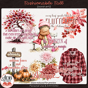 Fashionable Fall Word Art by ADB Designs