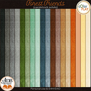 Forest Friends Cardstock Solid Papers by ADB Designs