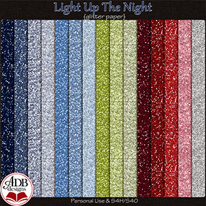 Light Up The Night Glitter Papers & Styles by ADB Designs