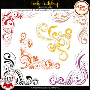 Lucky Ladybug Flourishes by ADB Designs