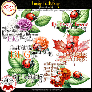 Lucky Ladybug Word Art by ADB Designs