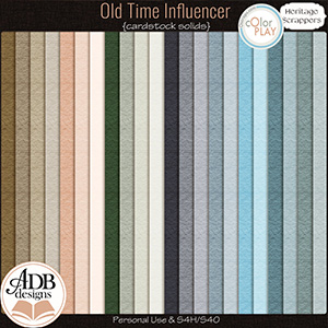 Old Time Influencer Cardstock Solid Papers by ADB Designs