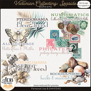 Victorian Collecting Seaside Word Art by ADB Designs