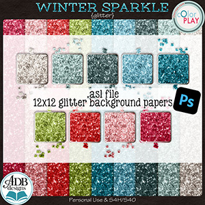 Winter Sparkle Glitter Papers & Styles by ADB Designs