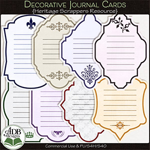 Heritage Resource Decorative Journal Cards Vol. 2 by ADB Designs CU/PU