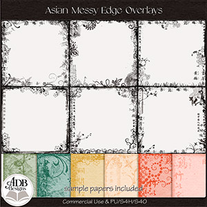 Asian Messy Edge Overlays & Papers by ADB Designs - CU/PU